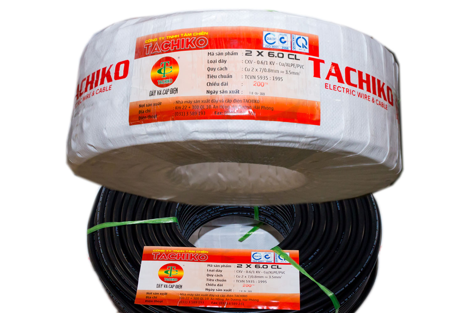 Cáp điện lực 2 ruột CU/XLPE/PVC - CL I