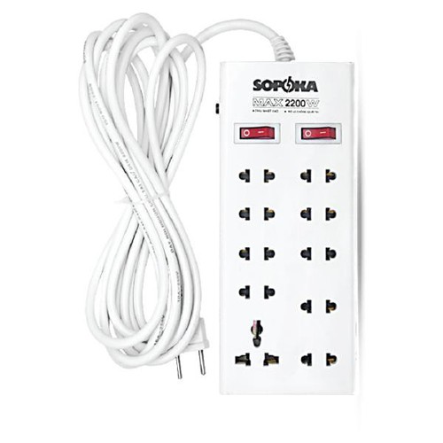 Ổ cắm điện 10 cửa Sopoka Max cao cấp công suất lớn 2200W - 10X